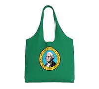 JBJGKHLP Bolsa de lona extragrande con estampado de la bandera de Washington para ir de compras, viajes, playa, uso diario