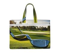 JBJGKHLP Bolsa de lona unisex con estampado de palos de golf, gran capacidad, oficina, viajes, compras, viajes de negocios