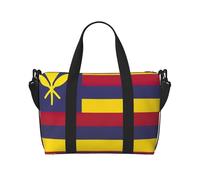 JBJGKHLP Bolsa de mano versátil con estampado de bandera del Reino de Hawái, para hombres y mujeres, ligera, a la moda, para fin de semana, viajes, gimnasio, impermeable