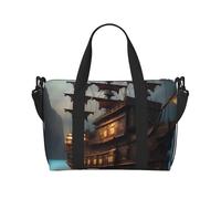 JBJGKHLP Bolsa de mano versátil con estampado de barco pirata de fantasía para hombres y mujeres, ligera, a la moda, para fin de semana, viajes, gimnasio, impermeable