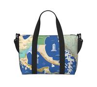 JBJGKHLP Bolsa de mano versátil con estampado de mapa de Grecia para hombres y mujeres, ligera, a la moda, fin de semana, viajes, gimnasio, impermeable