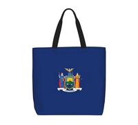 JBJGKHLP Bolsa organizadora extragrande con estampado de bandera del estado de Nueva York, unisex, reutilizable, respetuosa con el medio ambiente