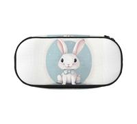 JBJGKHLP Bonito estuche con estampado de conejo blanco, práctico estuche de almacenamiento para bolígrafos, esencial para la escuela, la oficina, vibrante, Black, Talla única, Organizador de bolsas