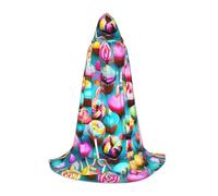 JBJGKHLP Capa colorida con capucha y estampado de magdalenas, con diseño de rosquilla, unisex, para cosplay y celebraciones de temporada de carnaval