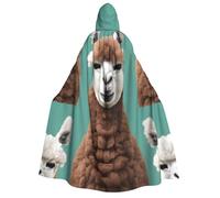 JBJGKHLP Capa con capucha con estampado de alpaca y llama para adultos, carnaval, cosplay, 190 cm, capa cómoda para fiestas temáticas