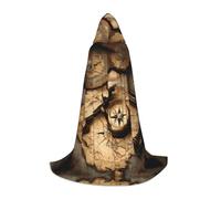 JBJGKHLP Capa con capucha con estampado de brújula y mapa del viejo mundo, unisex, para cosplay y celebraciones de temporada de carnaval