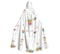 JBJGKHLP Capa con capucha con estampado de llama para adultos, carnaval, cosplay, capa de 190 cm, cómoda fiesta temática