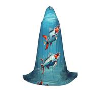 JBJGKHLP Capa con capucha con estampado de pez volador en el océano, unisex, para cosplay y celebraciones de temporada de carnaval