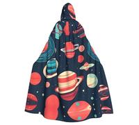JBJGKHLP Capa con capucha con estampado de planetas del espacio exterior, unisex, disfraz de día festivo, carnaval, fiesta, decoración temática