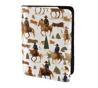 JBJGKHLP Cowboy Ride Horse - Funda tipo cartera unisex para pasaporte, documentos de viaje, ligera, segura, accesorios de viaje, Black, Talla única