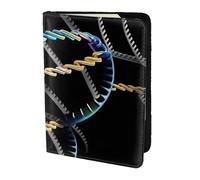 JBJGKHLP DNA Chain Photoes Print Pasaporte Documento de Viaje Cartera Unisex Ligero Seguro Accesorios de Viaje, Black, Talla única