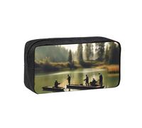 JBJGKHLP Estuche organizador de artículos de papelería de oficina con estampado de pescadores de Lago Pesca