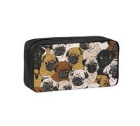 JBJGKHLP Estuche organizador de papelería de oficina con impresión simple y espaciosa de imagen de pug