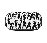 JBJGKHLP Estuche práctico con estampado de siluetas de artes marciales, práctico estuche de almacenamiento para bolígrafos, escuela, oficina, artículos esenciales vibrantes, Black, Talla única