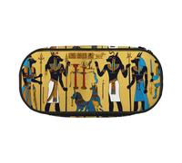 JBJGKHLP Estuche práctico con impresión de la serie Tribe del Antiguo Egipto, práctico estuche de almacenamiento para bolígrafos, artículos esenciales para la escuela y la oficina, Black, Talla única
