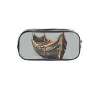 JBJGKHLP Estuche transparente con estampado de barcos vikingos vikingos para niños y niñas, estuche transparente para artículos de papelería