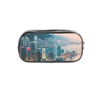 JBJGKHLP Estuche transparente con estampado de Hong Kong para niños y niñas, suministros de oficina, bolsa transparente de papelería