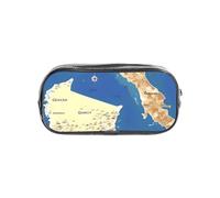 JBJGKHLP Estuche transparente con impresión de mapa de Grecia para niños y niñas, suministros de oficina y escuela, bolsa transparente de papelería