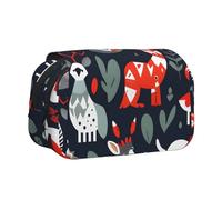 JBJGKHLP Estuche versátil con estampado de animales escandinavos, gran capacidad, neceser de maquillaje, viajes, oficina