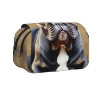 JBJGKHLP Estuche versátil con estampado de bulldog de gran capacidad para guardar maquillaje, artículos de aseo de viaje, oficina