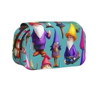 JBJGKHLP Estuche versátil con estampado de gnomos coloridos, gran capacidad, para maquillaje, artículos de tocador, viajes, oficina