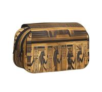 JBJGKHLP Estuche versátil con estampado de jeroglíficos egipcios de gran capacidad para guardar maquillaje, artículos de tocador de viaje, oficina