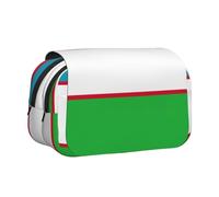 JBJGKHLP Estuche versátil con estampado de la bandera de la República de Uzbekistán, gran capacidad, para maquillaje, artículos de tocador, viajes, oficina