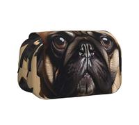 JBJGKHLP Estuche versátil con estampado de perros carlino de gran capacidad para guardar maquillaje, artículos de aseo de viaje, oficina
