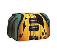 JBJGKHLP Estuche versátil con impresión de instrumentos musicales para guitarra, bajo, música, instrumentos musicales, gran capacidad, bolsa de aseo de viaje, oficina