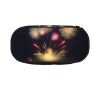 JBJGKHLP Explosion Fireworks - Estuche práctico para lápices, diseño de fuegos artificiales en 3D, práctico estuche para guardar bolígrafos, artículos esenciales para la escuela y la oficina, Black