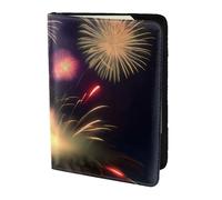 JBJGKHLP Explosion Fireworks - Funda tipo cartera unisex con impresión 3D para pasaporte, documentos de viaje, ligera, segura, accesorios de viaje, Black, Talla única