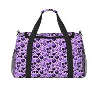 JBJGKHLP Fashional - Bolsa de viaje versátil con estampado de corazón morado y plegable, para llevar al hombro, para viajes de negocios, al aire libre