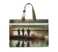JBJGKHLP Fishing Lake Fishermen - Bolsa de lona unisex de gran capacidad, para oficina, viajes, compras, viajes de negocios