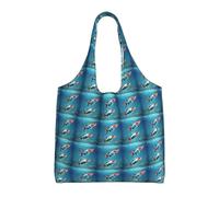 JBJGKHLP Flying Fish In The Ocean - Bolsa de lona extragrande para ir de compras, viajes, playa, uso diario
