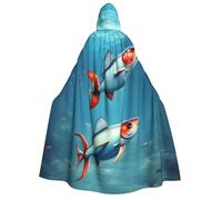 JBJGKHLP Flying Fish In The Ocean - Capa unisex de manga larga con capucha para adultos, Halloween, Navidad, carnaval, fiestas temáticas