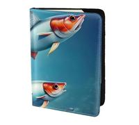 JBJGKHLP Flying Fish in The Ocean - Funda tipo cartera unisex para pasaporte, documentos de viaje, ligera, segura, accesorios de viaje, Black, Talla única