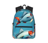 JBJGKHLP Flying Fish In The Ocean - Mochila informal resistente al agua, ligera, doble bolsa de hombro para viajes y senderismo