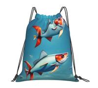 JBJGKHLP Flying Fish In The Ocean - Mochila portátil con cordón para mujer, hombre, deportes, entrenamiento, viajes, yoga, bolsa de fitness portátil