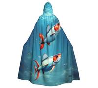 JBJGKHLP Flying Fish In The Ocean Print - Capa unisex transpirable con capucha de longitud completa para Halloween, festivales de cosplay