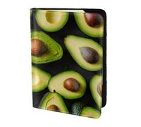 JBJGKHLP Funda tipo cartera unisex con estampado de aguacate para pasaporte, documentos de viaje, ligera, segura, accesorios de viaje, Black, Talla única