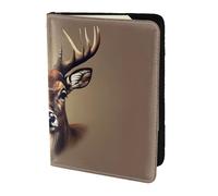 JBJGKHLP Funda tipo cartera unisex con impresión de cabeza de ciervo para pasaporte, documentos de viaje, accesorios de viaje seguros, Black, Talla única