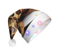 JBJGKHLP Galletas de comida con chispas de chocolate con impresión de galletas para adultos, sombrero de Navidad LED, accesorio de fiesta, celebración, tocado