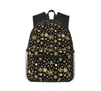 JBJGKHLP Golden Christmas Snowflakes - Mochila informal resistente al agua, ligera, doble bolsa de hombro para viajes, senderismo