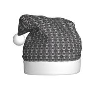 JBJGKHLP Gorro de Navidad con estampado de calavera y flores para adultos, unisex, festivo, para fiesta de Navidad, adorno y bola de vacaciones