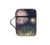 JBJGKHLP Hermosa bolsa de almacenamiento de la Biblia con impresión de fuegos artificiales, impermeable, regalo religioso para hombres y mujeres, hogar, iglesia, viajes