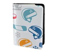 JBJGKHLP Hockey Elements - Funda tipo cartera unisex para pasaporte, documentos de viaje, ligera, segura, accesorios de viaje, Black, Talla única