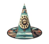 JBJGKHLP Inglaterra Reino Unido Retro Londres Teléfonos Impresión Halloween Sombrero de bruja Unisex Carnaval Cosplay Party Fashion Cap Accesorio de disfraz