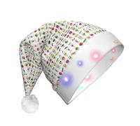 JBJGKHLP Introducción de varias verduras con impresión de sombrero de Navidad LED para adultos, gorro de Navidad, accesorio de fiesta, celebración