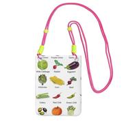 JBJGKHLP Introducción de varios vegetales a la moda, ligera, delgada, bolsa cruzada para teléfono, resistente al agua, viajes, uso al aire libre, fucusia, Talla única