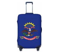 JBJGKHLP Maleta universal con estampado de bandera del estado de Dakota del Norte, protector de equipaje, impermeable, para viajes, negocios, vacaciones, Black, M, Equipaje de mano
